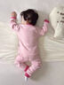 G.duck小黃鴨寶寶套裝嬰幼兒衣服加棉秋冬棉衣套裝分體式衣服純棉內衣套 寶寶加棉套裝(粉色云朵) 73 曬單實(shí)拍圖