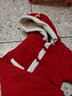 戴維貝拉（DAVE＆BELLA）男寶寶夾棉爬服國風(fēng)新年款嬰兒連體衣冬裝龍年新生兒衣服0-3個(gè)月 中國紅【現貨】 90cm （建議身高80-90cm） 曬單實(shí)拍圖