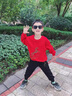 NASA STONE聯(lián)名兒童加絨衛衣套裝2026款新年馬年紅色12歲男孩本命年衣服 紅色+黑褲子（加絨款） 110 兒童尺碼推薦【30-38斤】 曬單實(shí)拍圖