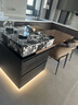 邁紡意式極簡(jiǎn)可伸縮島臺一體餐桌家用大平層多功能中島臺木紋巖板餐桌 伸縮島臺+餐椅*4 寶格麗黑巖板【現貨秒發(fā)】 2.2-2.7m【氛圍燈+實(shí)木多層板+十年質(zhì)?！?曬單實(shí)拍圖