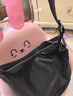 裘真【宋佳同款】格物塌塌包植鞣羊皮雙耳水桶包女大容量通勤包 黑色 曬單實(shí)拍圖