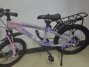 永久兒童自行車(chē)6-10-15歲以上中大童變速減震山地車(chē)單車(chē)賽車(chē)男女孩 輻條-粉紫【減震碟剎/整車(chē)發(fā)貨】 20寸單速【適合130-155cm】 曬單實(shí)拍圖