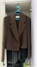 朗姿羊毛氣質(zhì)時(shí)尚高級感通勤職業(yè)西服外套通勤冬季新款休閑西裝女 棕綠色 S 曬單實(shí)拍圖