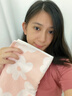 潔麗雅（grace）花朵毛巾純棉洗臉巾吸水全棉家用成年人擦臉兒童男女士面巾 粉色+綠色 2條 曬單實(shí)拍圖