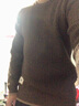 皮爾卡丹（pierre cardin）復古針織衫男士秋冬季加厚粗線(xiàn)純色毛衣男潮流修身圓領(lǐng)針織打底衫 113咖啡色 XL 【適合120-135斤】 曬單實(shí)拍圖