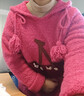 妖精的口袋毛絨絨連帽毛衣女2025秋冬套頭針織衫寬松長(cháng)袖上衣 櫻桃玫紅色 L 曬單實(shí)拍圖