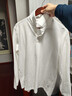 拇指白小T2025秋季新款長(cháng)袖POLO衫男翻領(lǐng)純色休閑打底衫上衣男裝 皓白 XL 曬單實(shí)拍圖