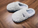 紅豆踩屎感棉拖鞋男士秋冬季2025新款家居室內家用厚底加絨棉拖鞋男款 灰色 42-43 【正碼】 曬單實(shí)拍圖