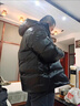 JEEP SPIRITPU皮羽絨服男士350加肥加大碼白鴨絨三防免洗寬松加厚保暖外套 黑色連帽XD 6XL (200-225斤) 曬單實(shí)拍圖