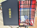 美拉德100%wool澳洲純羊毛格子圍巾冬季百搭保暖圍脖禮盒裝 18#大紅寶藍格 180*30cm 曬單實(shí)拍圖
