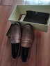 公羊皮鞋男夏季真皮商務(wù)休閑皮鞋鏤空透氣爸爸鞋一腳蹬軟底套腳德比鞋 黑色0307 42 曬單實(shí)拍圖