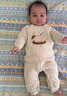 湯尼倍兒嬰兒夾棉套裝秋冬季分體高腰護肚保暖秋衣秋褲寶寶兩件套 淺米色/小木馬 90 cm 曬單實(shí)拍圖