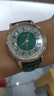 上海（SHANGHAI）手表 女士自動(dòng)機械表 大都會(huì )系列 水晶綠鑲鉆皮帶女表 22MT 曬單實(shí)拍圖