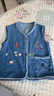雅爾索女童春秋牛仔馬甲刺繡外穿嬰兒童坎肩女寶寶牛仔外套中小童洋背心 牛仔【春秋款】刺繡馬甲 80 cm 曬單實(shí)拍圖