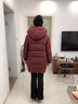 鴨鴨（YAYA）品牌正品媽媽鵝絨服中長(cháng)款2025新款中老年女裝冬季羽絨厚外套 海棠紅色 L (建議90-105斤) 曬單實(shí)拍圖