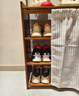 香主編鞋架門(mén)口多層入戶(hù)家用防塵鞋柜簡(jiǎn)易衣帽置物收納架茶白四層50 曬單實(shí)拍圖