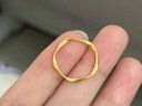 周六福莫比烏斯環(huán)5D硬金黃金戒指女生日禮物計價(jià)A019631 12號 約1.3g 曬單實(shí)拍圖