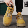 鱷魚(yú)恤男士休閑板鞋冬季厚底防滑運動(dòng)百搭潮流男鞋厚底青少年潮鞋 黃色 40 曬單實(shí)拍圖