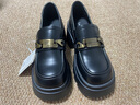 拉夏貝爾女鞋樂(lè )福鞋女新款英倫風(fēng)小皮鞋一腳蹬懶人單鞋女-RR003 啞黑 36 曬單實(shí)拍圖