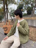 名創(chuàng  )優(yōu)品（MINISO）棉服外套男輕薄菱格無(wú)領(lǐng)棉衣秋冬內膽保暖潮流休閑棉襖 灰綠 2XL 曬單實(shí)拍圖
