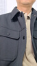 十如仕羽絨服男襯衫外套夾克冬款男士休閑時(shí)尚男裝加厚保暖 OW08 黑色 M 曬單實(shí)拍圖