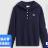 蓋璞女裝秋季款麥穗刺繡Logo亨利領(lǐng)連帽衫休閑上衣792720 曬單實(shí)拍圖