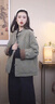 恒源祥剪標新中式古風(fēng)提花棉麻棉服上衣女冬季國風(fēng)盤(pán)扣立領(lǐng)棉衣外套時(shí)尚 綠色 2XL 【145-160斤】 曬單實(shí)拍圖
