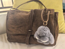 裘真洗水001郵差包女大容量托特包單肩斜挎植鞣牛皮包包 大象灰-加大號 曬單實(shí)拍圖