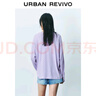 UR2025秋季新款女裝休閑氛圍感撞色印花薄款長(cháng)袖T恤UYU450105 淡紫 (面料微透) XS 曬單實(shí)拍圖
