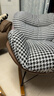 芝華仕（CHEERS）千鳥(niǎo)格麻布藝單人沙發(fā)懶人休閑躺搖搖椅客廳陽(yáng)臺兩用XJ046 曬單實(shí)拍圖