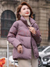 鴨鴨（YAYA）媽媽羽絨服冬裝2025新款中老年短款立領(lǐng)女裝洋氣加厚保暖外套 曬單實(shí)拍圖