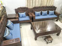 景典 紅木家具 非洲雞翅木(學(xué)名：非洲崖豆木) 中式古典實(shí)木沙發(fā)客廳 全實(shí)木客廳家具 福祿呈祥123五件套 曬單實(shí)拍圖