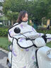 綠源（Luyuan）電動(dòng)車(chē)冬季擋風(fēng)被加厚電瓶車(chē)摩托車(chē)保暖加厚擋風(fēng)被 湛青-小恐龍【護面護頸】 曬單實(shí)拍圖
