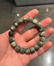 BJYL原生態(tài)綠陰皮星月菩提子手串高密石玉料單圈文玩佛珠手鏈男女飾品 綠陰皮星月9*8mm（新手級） 曬單實(shí)拍圖