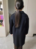 G.duck女童毛呢外套冬裝2025新款兒童加厚中長(cháng)款女大童呢子大衣 黑色 120 cm 曬單實(shí)拍圖