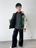 G.duck男童加厚夾棉保暖外套早春裝2024新款中大兒童冬季男孩連帽棒球服 綠色加絨外套 150 cm 曬單實(shí)拍圖