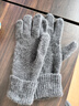 玖慕（JIUMU）純羊毛保暖手套男秋冬季男士毛線(xiàn)手套冬天開(kāi)車(chē)騎車(chē)防寒觸屏手套 曬單實(shí)拍圖