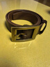 君沃手工定制腰帶男頭層單層黃牛純牛皮植鞣皮黃銅實(shí)心扣頭皮帶男牛仔褲潮個(gè)性港風(fēng)復古 手工定制寬3.8cm，聯(lián)系客服備注尺寸 曬單實(shí)拍圖