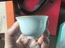景德鎮官方陶瓷扒花茶杯功夫茶具家用泡茶主人杯白瓷喝茶品茗杯高檔禮物 錦色扒花杯-天青 1個(gè) 曬單實(shí)拍圖