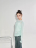 派吉鯊清新薄荷曼波T恤設計感拼接微透蕾絲鏤空薄款毛衣針織衫上衣罩衫 綠色 M 建議95-105斤 曬單實(shí)拍圖