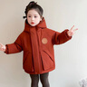 G.duck童裝女童外套秋冬季2025新款洋氣女寶寶棉服兒童派克服加絨厚棉襖 桔紅色 140 （建議身高130cm 10-11歲）cm 曬單實(shí)拍圖