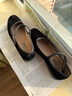 回力（Warrior）休閑鞋女老北京布鞋媽媽鞋跳舞鞋黑色服務(wù)員工作鞋平底單鞋 (黑色-平底款) 36 曬單實(shí)拍圖