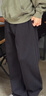 gxgjeans男裝 黑色基礎通勤休閑長(cháng)褲寬松直筒男士 25秋新品 黑色 （尺碼偏大） M (170) -30碼 曬單實(shí)拍圖