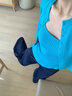 FSHE韓系針織開(kāi)衫女小吊帶兩件套2025新款秋冬長(cháng)袖上衣女套裝針織衫女 藍色套裝 S 建議75-95斤 曬單實(shí)拍圖