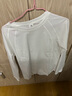 啄木鳥(niǎo)純.棉長(cháng)袖白色T恤女2026春秋季圓領(lǐng)寬松顯瘦上衣復古基礎款打底衫 白色 L 曬單實(shí)拍圖