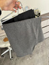 優(yōu)衣庫女裝絨面針織喇叭中裙/半身裙裙子481434 06 鉛灰色 S /155/64A 曬單實(shí)拍圖