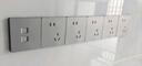 公牛開(kāi)關(guān)插座面板全屋套餐清單報價(jià)86型暗裝五孔超薄插座G12星空灰 【星空灰】斜五孔20只 曬單實(shí)拍圖
