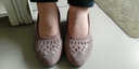 元蓓盈春夏真軟皮女鞋中跟透氣單鞋女水鉆舞鞋媽媽鞋鏤空網(wǎng)紗皮鞋涼鞋女 主圖款 39 曬單實(shí)拍圖