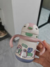 babycare小企鵝兒童保溫杯嬰幼兒寶寶保溫奶瓶水壺學(xué)飲直飲吸管杯兒童水杯 贈直通吸嘴- 把手款萊莎粉 300ml 曬單實(shí)拍圖