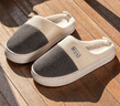 潔麗雅（Grace）棉拖鞋男士秋冬季室內防臭防滑居家保暖厚底踩屎感拖鞋男款冬天 曬單實(shí)拍圖